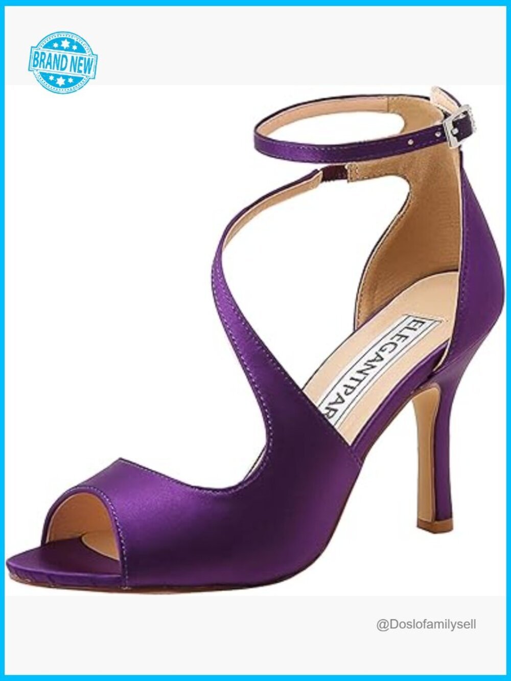 Peep Toe Ankle Strap Satin Stiletto Heels Evening Party Prom Wedding Shoes